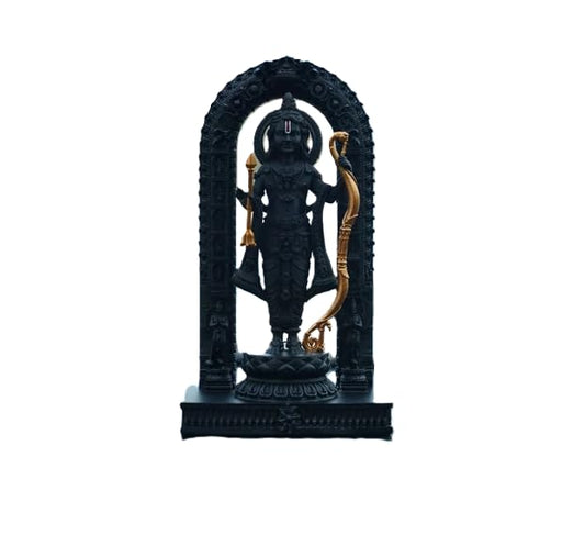 Ram Lalla Black 2D Idol Ayodhya Wooden Sticker Statue, Home Decor, Car Dashboard, Mandir Pooja Murti, Temple Puja, Office Table Showpiece