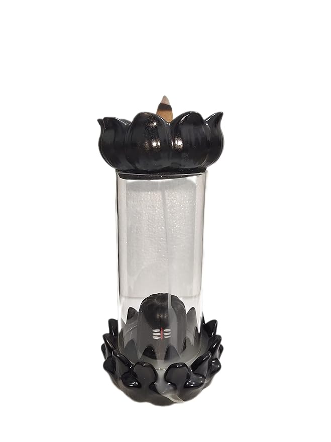 Shivling Incense Burner Backflow Holder with 10 Cones | Elegant Smoke Fountain & Resin Decorative Piece | Ideal for Spiritual Decor & Special Rakshabandhan Rakhi Gift for Brother & Sister