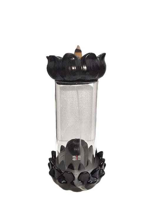 Shivling Incense Burner Backflow Holder with 10 Cones | Elegant Smoke Fountain & Resin Decorative Piece | Ideal for Spiritual Decor & Special Rakshabandhan Rakhi Gift for Brother & Sister